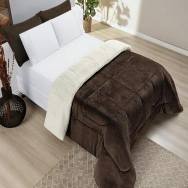 Imagem de Cobertor Solteiro manta sherpa lã carneiro bem quentinho 1 peça(Tabaco)