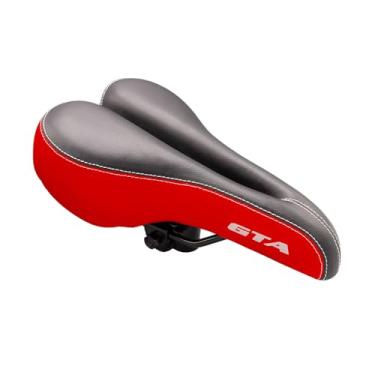 Imagem de Selim mtb vazado costurado - GTA - Preto/Vermelho