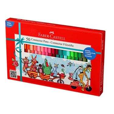 Imagem de Canetas conectoras Faber Castell, multicoloridas – Pacote com 50