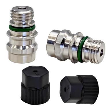 Imagem de Porta de serviço de ar condicionado, válvula de serviço M12 x 1,5 macho válvula de porta de carga A/C lateral alta inclui tampas de reposição de reposição para MT0105, 800-955, 59946, GM 52458184, 15