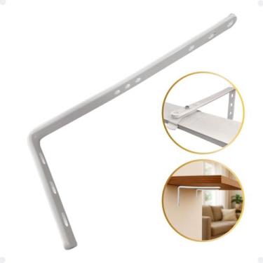 Imagem de Cantoneira Suporte Mão Francesa L 20cm Prateleira Instalação Trilho Pe