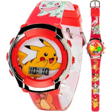 Imagem de Accutime Relógio infantil Pokemon digital LCD de quartzo para crianças, meninos, meninas e adultos de todas as idades, Vermelho Pikachu, Relógio digital de quartzo Pokémon