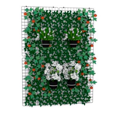 Imagem de Jardim Vertical com Telas em Aço Aramado 60x80cm para Horta Suspensa Expositor de Vasos Plantas Orquídeas Parede Verde (4)