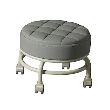 Imagem de SiaBiced Banco Giratório Ajustável de 360° com Rodas Suaves, CINZENTO, Tamanho real