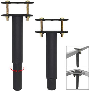 Imagem de 2 peças (25,4 cm a 43,1 cm) perna de suporte central de altura ajustável para estrutura de cama, perna de suporte pesado de ripas central de cama, pé de móveis de aço extra durável | Adequado para estrutura de cama, sofá, móveis, cabine, pés de pé