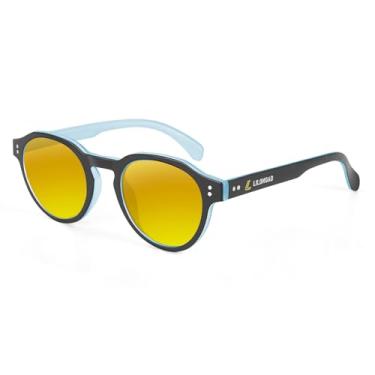 Imagem de LILONGAD Óculos de sol polarizados para homens e mulheres – armação TR90 leve, lentes de policarbonato resistentes a arranhões, UV400 para dirigir/viajar, Azul/amarelo