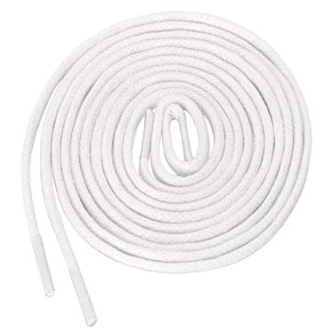 Imagem de Uxcell 2 pares de cadarços redondos encerados Oxford coloridos para botas sociais, Branco, 120cm / 47.24"