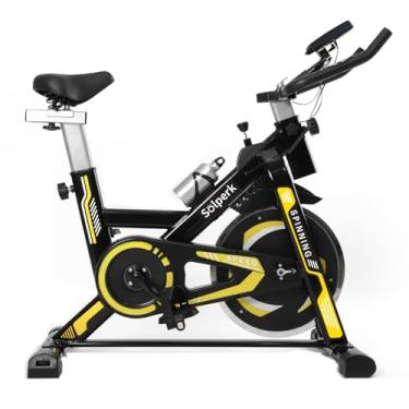 Imagem de Bicicleta Ergometrica Spinning, Bike de Medicao de Forca Mecancia Horizontal, Bicicleta Spinning Profissional, 23Kg Modelo Grande Bike Spinning Silenciosa De Inércia De 8kg (Preto e Amarelo)