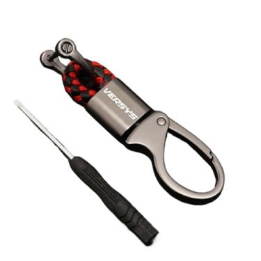 Imagem de jininshengxindianzi Compatible With Versys 650 300 300X 1000 X300 Motorcycle Accessories Keychain Keyring Key Chains Lanyard Chain Key Rings(Black Red)