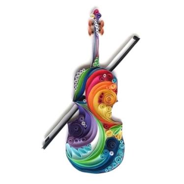 Imagem de MerainMe Kit de quilling de papel para violino, artesanato ótimo para aulas de aprendizagem DIY, decoração de casa, presente de aniversário. É adequado para crianças e artesãos.