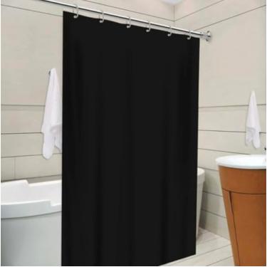Imagem de Cortina De Banheiro Box Padrão - Impermeável Antimofo C/Ganchos (Preto)