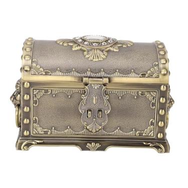 Imagem de RiToEasysports Caixa de Jóias de Metal Vintage Organizador de Gavetas Em Forma de Elegante para Uso Doméstico e Comercial Zinklegation + Velvet (Bronze)