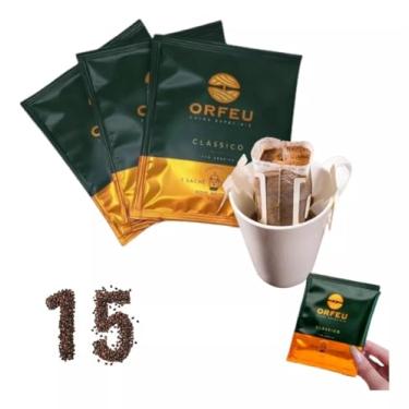 Imagem de Kit 15 Sachês Café Drip Coffee Clássico Orfeu Premiado