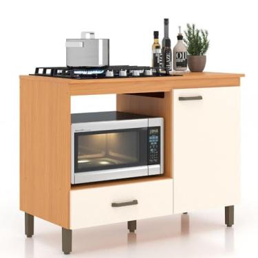 Imagem de Balcão Móveis Sul 4855AOF Roma Para Forno e Fogão Embutir 1 Porta 1 Gaveta 81,5x105x53cm