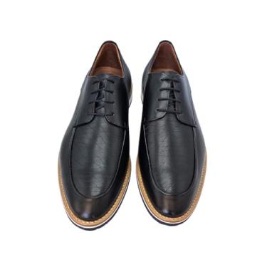 Imagem de Sapato Masculino Derby Jacarta LOUFRE em Couro Legítimo - Sola de Borracha (Preto, BR, Adulto, Numérico, 40)