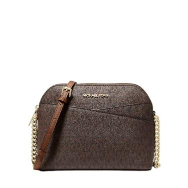 Imagem de Michael Kors Bolsa tiracolo de couro médio Jet Set (BROWN), Marrom, Medium