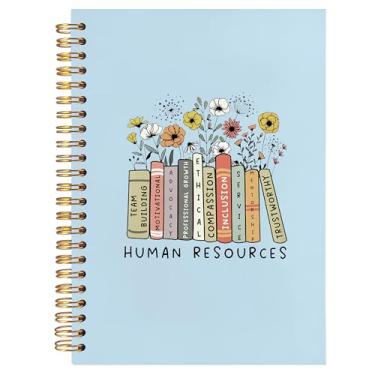 Imagem de BearCake Caderno de caderno, caderno floral azul para mulheres, diário para mulheres, material de escritório estético, capa dura, caderno espiral 14 x 20 cm 631