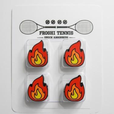 Imagem de FROSHI Amortecedores de vibração de tênis, acessório de desempenho, presente, design divertido, pacote com 4, combina com seu parceiro de casais! (Fogo)