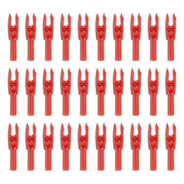 Imagem de PATIKIL Flechas para tiro com arco 4,2 mm, pacote com 30 peças de plástico para inserção de flecha de substituição para caça e tiro arco recurvo, vermelho