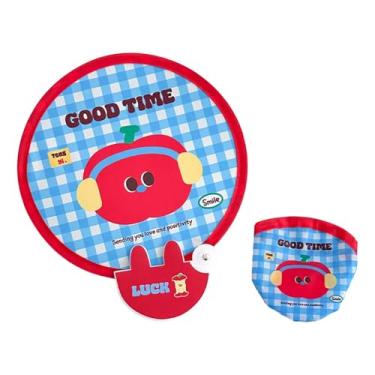 Imagem de kowaku Ventilador dobrável de desenho animado, ventilador portátil fofo para lembrancinhas de festa e atividades ao ar livre, Maçã Vermelha