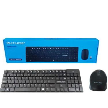 Imagem de Teclado E Mouse Sem Fio 2.4ghz Multilaser Usb Preto TC251 Teclas Flutu