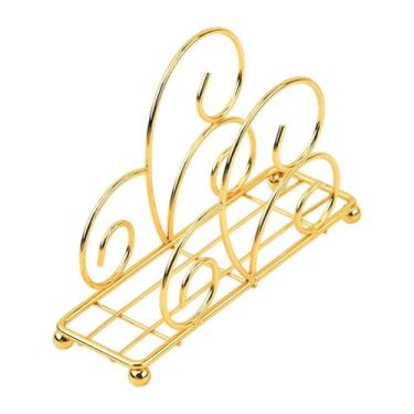 Imagem de YWJLQH Porta-guardanapos, porta-toalhas de papel, decoração para casa, mesa, suporte para toalhas de mão, dispensador de guardanapos para festa de casamento, Ouro