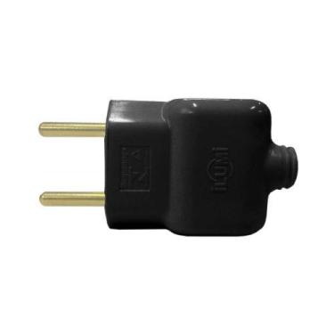 Imagem de Pino Macho 2P 10A com Prensa Cabo Preto - Ilumi