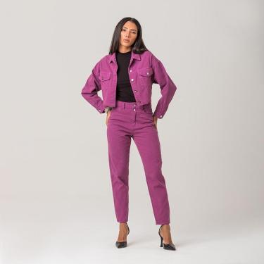 Imagem de Calça Feminina Mom Sarja Zíper Básica Disparate-Feminino