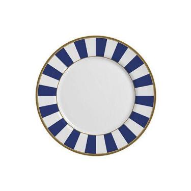 Imagem de Conjunto com 6 Pratos de Sobremesa Stripe Azul Ø21cm - Alleanza Cerâmi