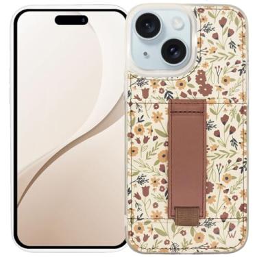 Imagem de Walli Capas para iPhone 14, carteira estética, porta-cartões, comporta até 2 cartões - capa de telefone bonita e moderna para mulheres, serve para iPhone 14, com suporte e alça de dedo