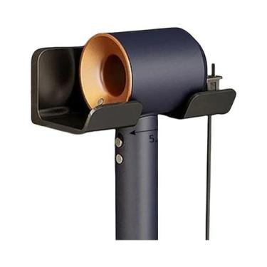 Imagem de Suporte De Parede Para Secador De Cabelo, Branco E Preto, ABS, Sem Fur