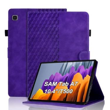 Imagem de Varohix Capa para Samsung Galaxy Tab A7 10,4 polegadas 2020 (SM-T500/T505/T507) Capa magnética de couro PU suporte para cartão multi-ângulo Galaxy Tab A7 10,4 polegadas, roxo