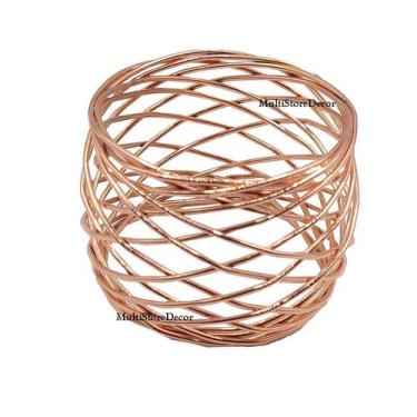 Imagem de KIT 06 Argola Porta Guardanapo Anel Fio Infinito Rose Gold Metal Luxo 