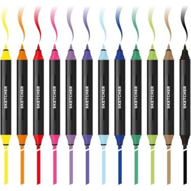 Imagem de Conjunto de marcadores Molotow de ponta dupla Sketcher Pacote com 12 - Conjunto de 12 canetas de tinta Aqua Pro Ink Dual Nib 2-5 mm (Principal 1)