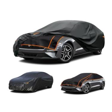 Imagem de Kayme Capa protetora de carro de granizo, capa completa de carro engrossada multicamadas, serve para Sedan Coupe Cabrio, impermeável para todos os climas com tiras de vento.