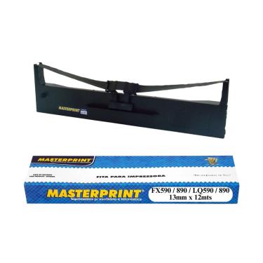 Imagem de Fita Matricial Preta Compativel com Epson FX-590 890 LQ590 13mm x 12m Nylon