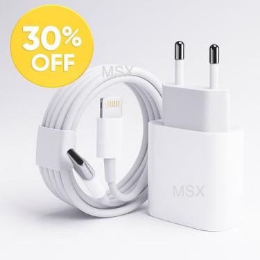 Imagem de Carregador Turbo Cabo Usb C Lightning Fonte 20W Ultra Rapido Compatíve