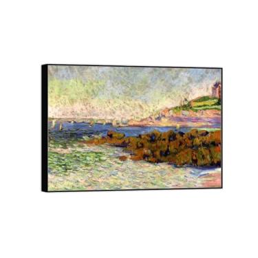 Imagem de BMZFYBS Pintura famosa de arte de parede em tela para decoração de casa - Paisagem - Pôster de moldura preta e impressões para sala de estar 70 x 100 cm 27 x 39 pol