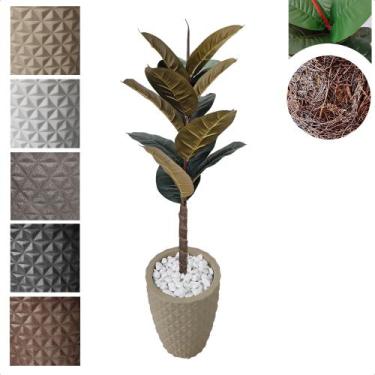 Imagem de Planta Artificial Ficus Lyrata Outono Toque Real com Vaso Decorativo -