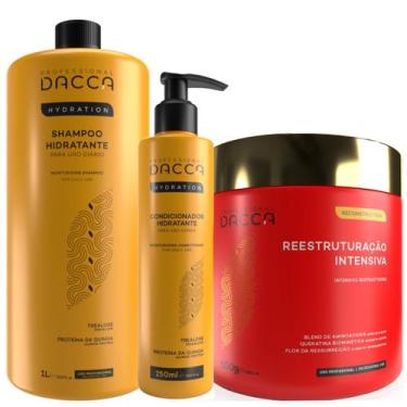 Imagem de Kit Profissional Hidratação Cabelo Ressecado 3 Produtos - Dacca Profes