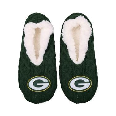 Imagem de FOCO - Pantufas femininas masculinas com logotipo grande da NFL, Green Bay Packers, One Size