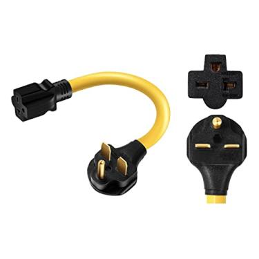 Imagem de ONETAK NEMA 6-30P para 6-15R 6-20R ETL listado 240V 30 Amp plugue macho para 20 Amp 3 pinos fêmea tomada receptáculo gerador soldador secador EV carregador adaptador de cabo de alimentação