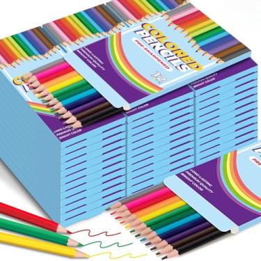 Imagem de 864 lápis de cor a granel, pacote com 72 lápis de cor para crianças, colorir pré-afiados em 12 cores vibrantes, material escolar a granel para professores, prêmios de sala de aula, materiais de arte