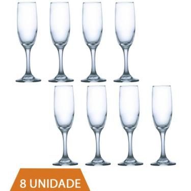 Imagem de Kit Com 8 Taças De Vidro RIOJA CHAMPAGNE 180ml Cristal Luxo, Taça cham