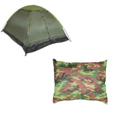 Imagem de Barraca de Camping 3 Pessoas Mor com 1 Travesseiro, Camuflado