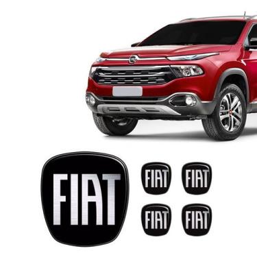 Imagem de Kit Emblemas Adesivos Fiat Toro Black Piano Resinado - SPORTINOX, Toro