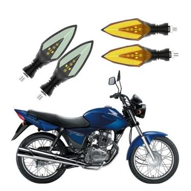 Imagem de KIT 4 Setas Sequenciais Pisca de Led Modelo P35 Para Moto Honda CG 150