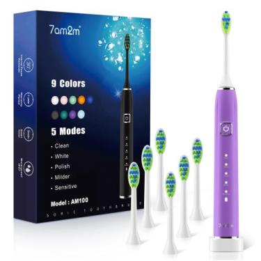 Imagem de Escova de dentes elétrica 7AM2M Sonic com 6 cabeças de escova 120 dias