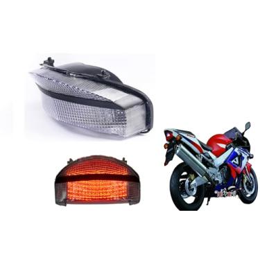 Imagem de Adequado para Honda 2000-20001 CBR900RR- CBR929RR Fireblade; lanterna traseira de freio LED + luz indicadora de seta integrada; 33702-MCJ-671 (transparente, 2. lanterna traseira de LED sequencial +