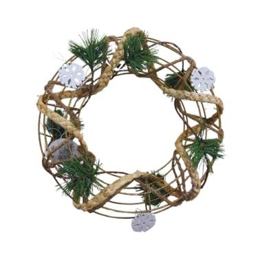 Imagem de Guirlanda de Natal Aramada P c/Palha e Glitter para Decorar